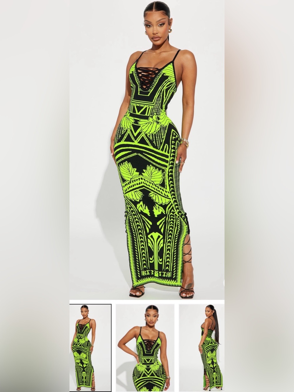 Fashion Nova Bad Gal Bandage Maxi Dress